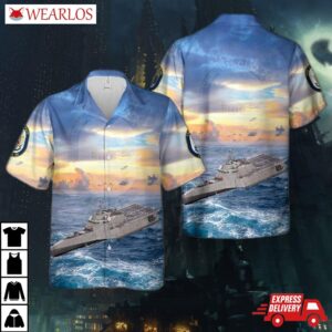 Us Navy Uss Cincinnati (lcs-20) Independence-class Littoral Combat Ship Hawaiian Shirt