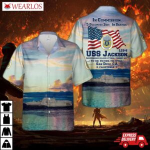 Us Navy Uss Jackson (lcs-6) Independence-class Littoral Combat Ship Hawaiian Shirt