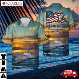 Us Navy Uss Manchester (lcs-14) Independence-class Littoral Combat Ship Hawaiian Shirt