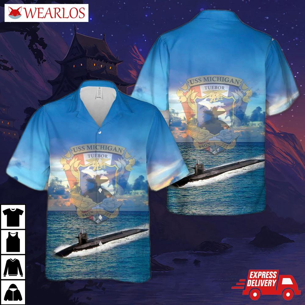 Us Navy Uss Michigan (ssgn-727) Ohio-class Submarine Guided-missile Submarines Hawaiian Shirt