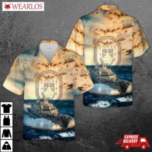 Us Navy Uss Minneapolis-saint Paul (lcs-21) Freedom-class Littoral Combat Ship Hawaiian Shirt