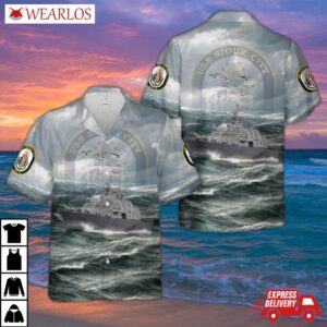 Us Navy Uss Sioux City (lcs-11) Freedom-class Littoral Combat Ship Hawaiian Shirt