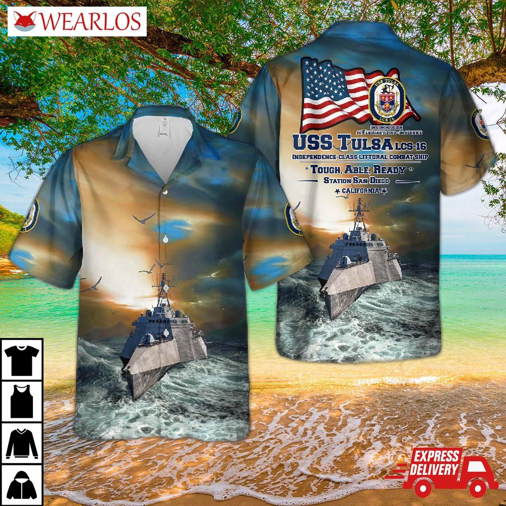Us Navy Uss Tulsa (lcs-16) Independence-class Littoral Combat Ship Hawaiian Shirt