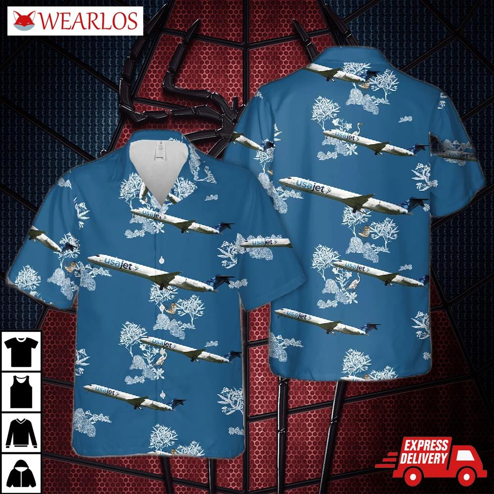 Usa Jet Airlines Mcdonnell Douglas Md-88 Hawaiian Shirt