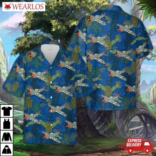 Usaaf Fighter-bomber Airplane Republic P-47 Thunderbolt "gabby Gabreski" Hawaiian Shirt