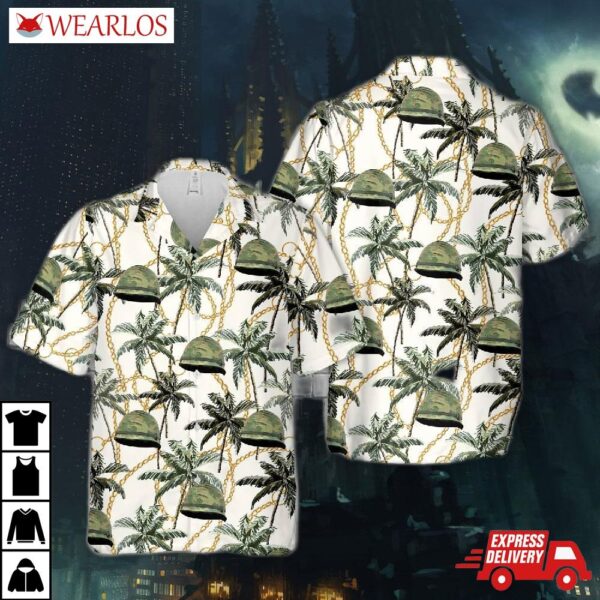 Vietnam Era - Us M1c Paratrooper Airborne Combat Helmet 1960s Hawaiian Shirt