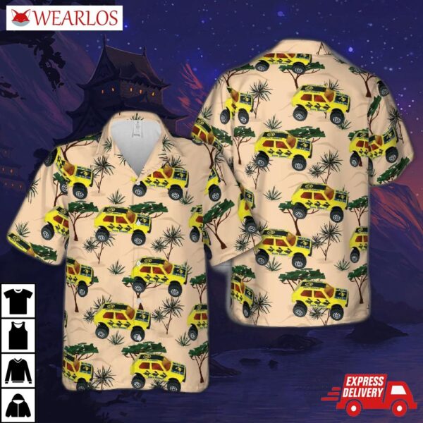 Vintage 1981 Romping Rabbit Ruff 4x4 Yellow Hawaiian Shirt