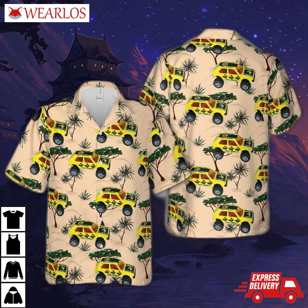 Vintage 1981 Romping Rabbit Ruff 4x4 Yellow Hawaiian Shirt
