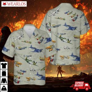 Warbird Fighter Planes Hawaiian Shirt