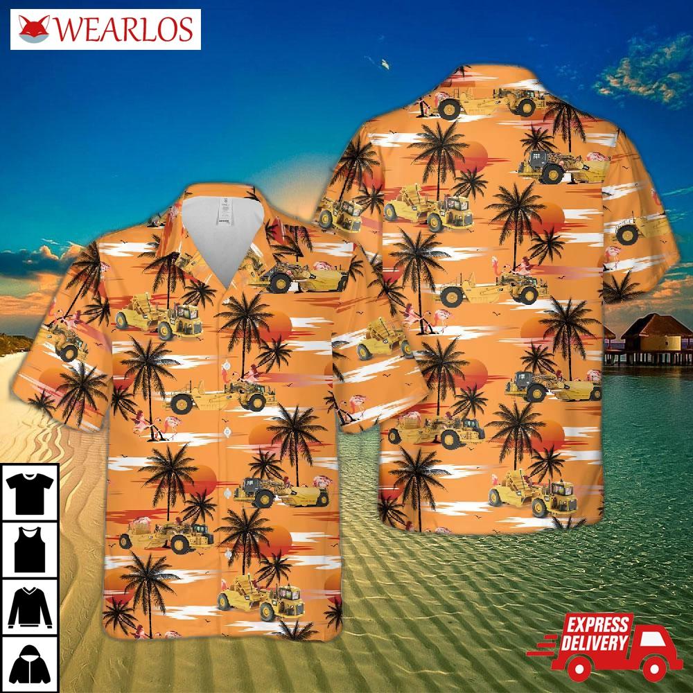 Wheel Tractor Scraper Heavy Equipment Hawaiian Shirt