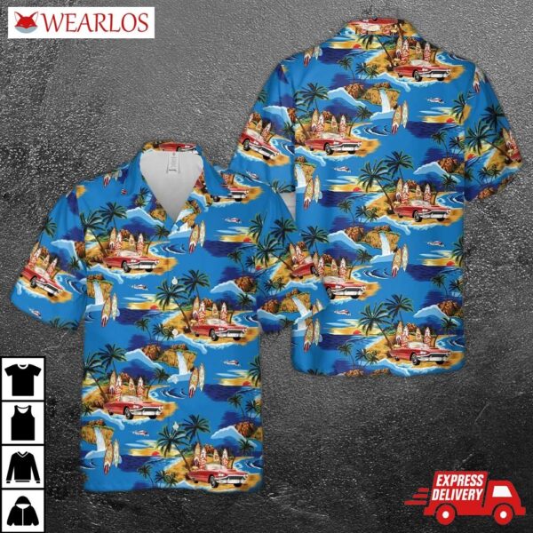 1964 Red Ford Thunderbird Hawaiian Shirt