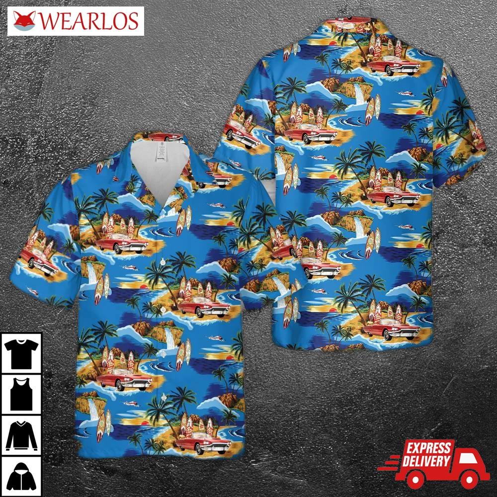 1964 Red Ford Thunderbird Hawaiian Shirt