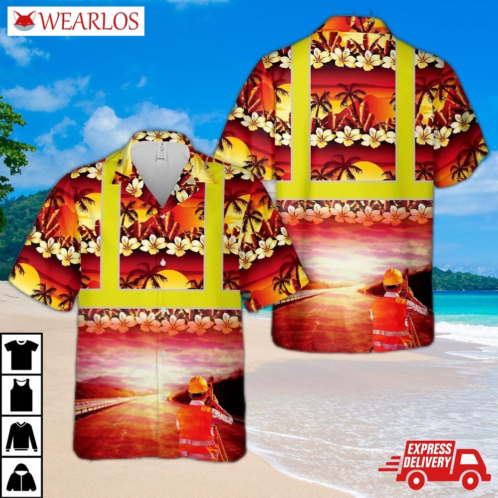 Civil Engineering Road Construction Hawaiian Shirt