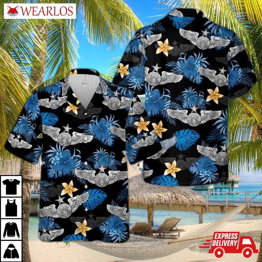 Enlisted Aircrew Wings (senior Usaf) Hawaiian Shirt
