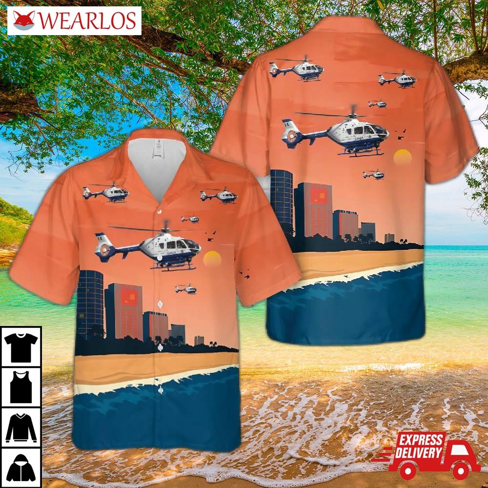 Garda Irish Police 256 Eurocopter Ec135 Helicopter Hawaiian Shirt
