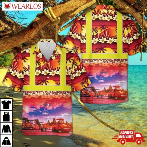 Highway Construction Tropical Hawaiian Shirt