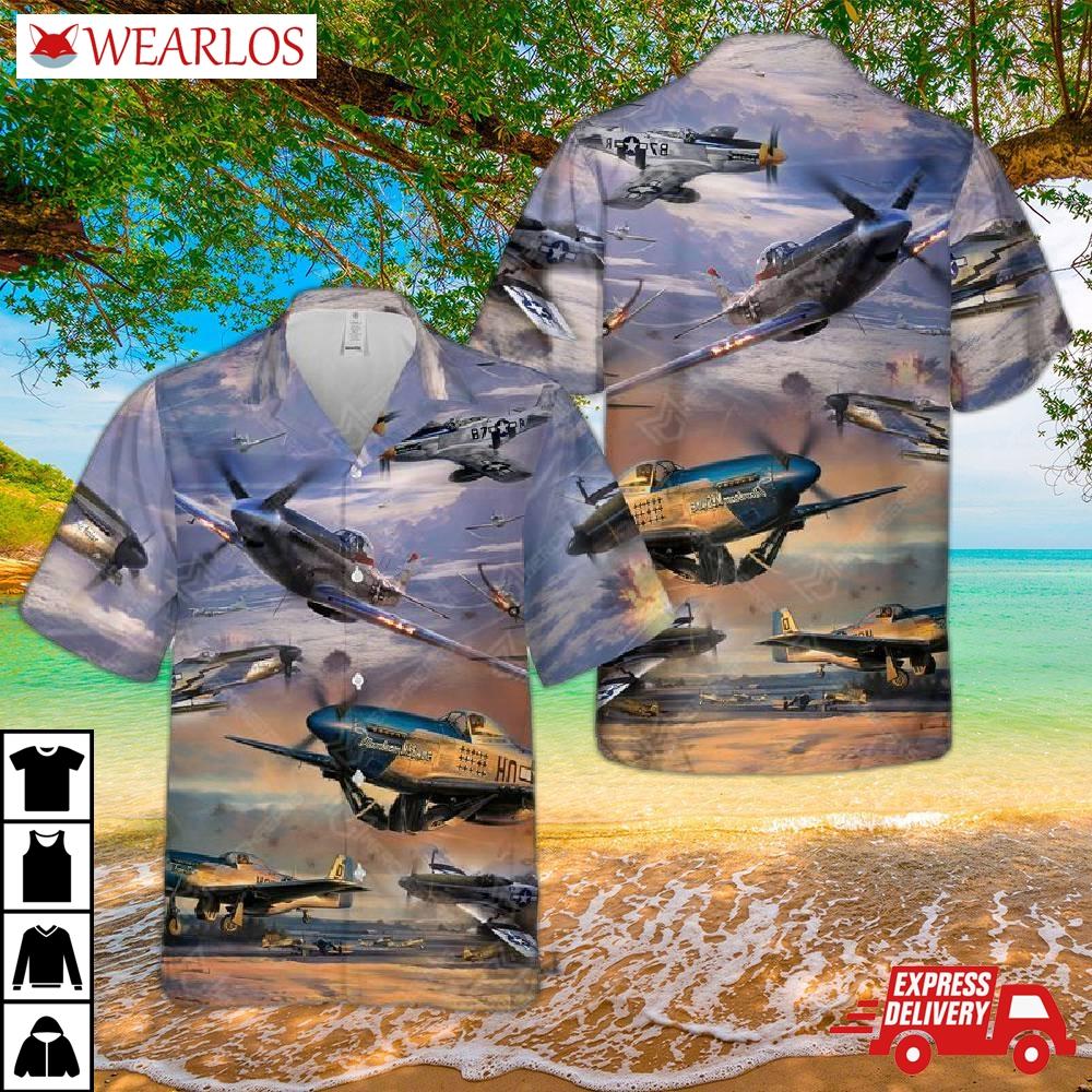 North American P-51 Mustang Hawaiian Shirt
