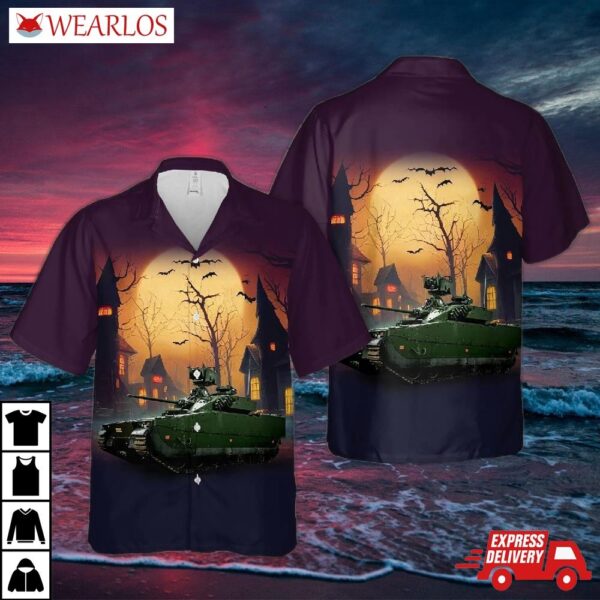 Norwegian Army Cv90 Infantry Fighting Vehicle Halloween Hawaiian Shirt