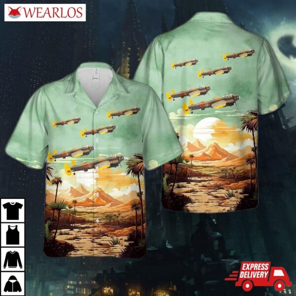 Royal Air Force Avro Lancaster B Mk3D- Lm739 Hw Z2 Grogs The Shot Raf 100 Squadron Elsham Wolds 25th April 1945 Hawaiian Shirt