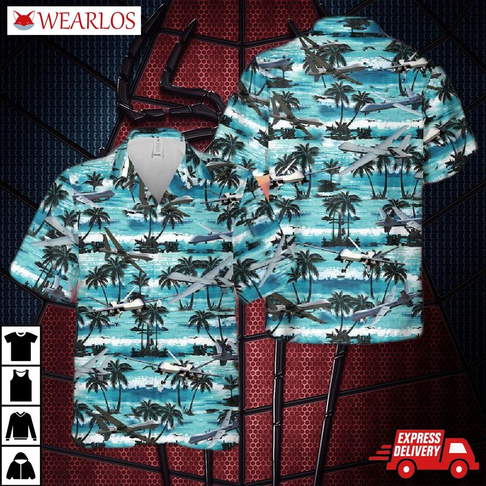 U.s. Air Force Mq-9a Reaper Hawaiian Shirt