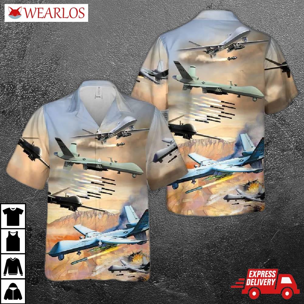 U.s. Air Force Mq-9a Reaper Hawaiian Shirt