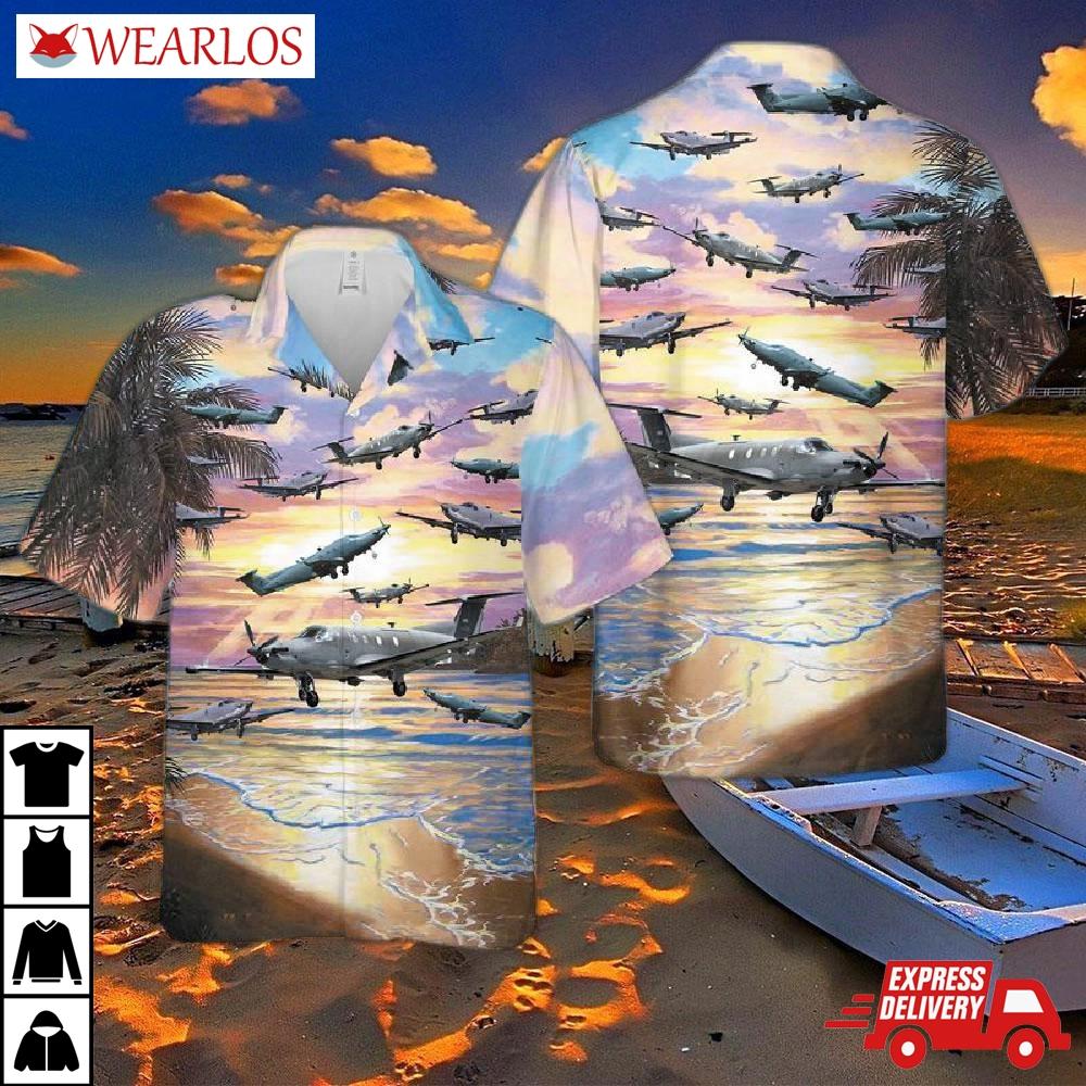 United States Air Force Pilatus U-28a Draco Hawaiian Shirt