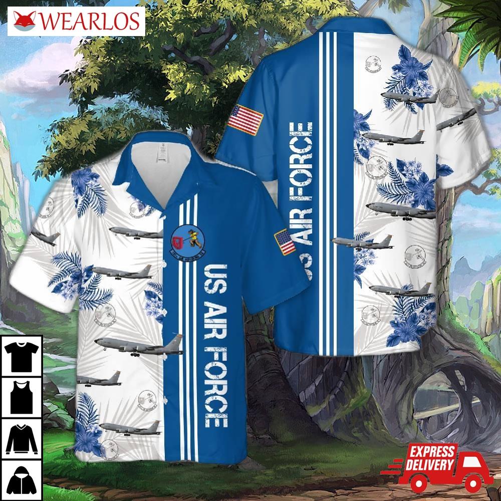 Us Air Force Arizona National Guard 197th Refueling Squadron Kc-135r Stratotanker Hawaiian Shirt