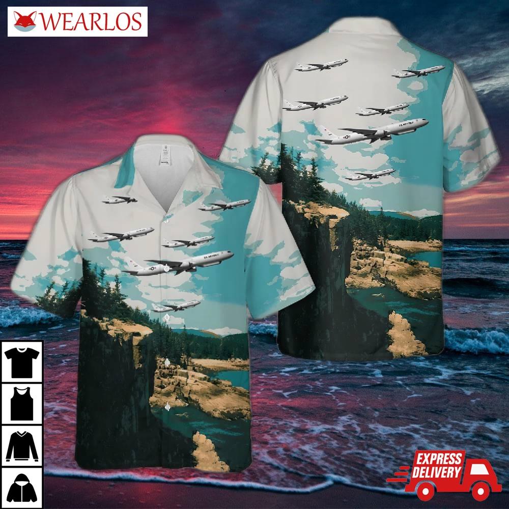 Us Air Force Northrop Grumman E-10a Mc2a Hawaiian Shirt