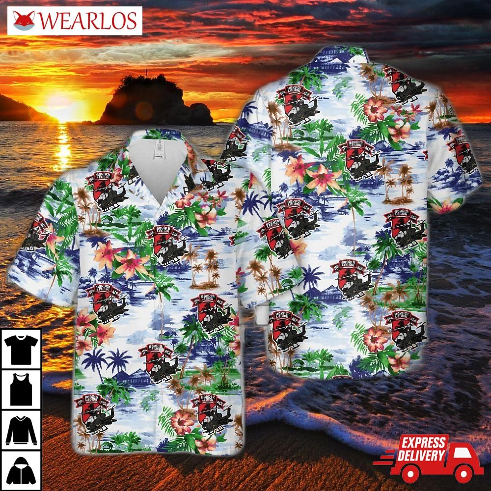 Us Army Air Cavalry 11th Armored Rgt Cobra Ah-1f Attack Helicopter Hawaiian Shirt