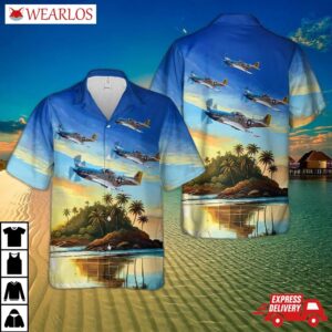 Us Army Air Forces North American P-51 Mustang Little Rebel Hawaiian Shirt