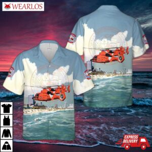 Us Coast Guard Air Station Atlantic City Mh-65e Dolphin Hawaiian Shirt