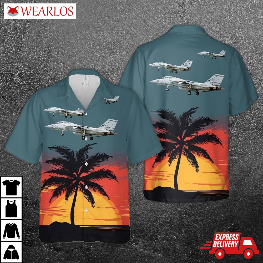 Us Navy Grumman F-14b Tomcat Vf-32 Swordsmen 162692 / Ac-102 (cn 538) Hawaiian Shirt