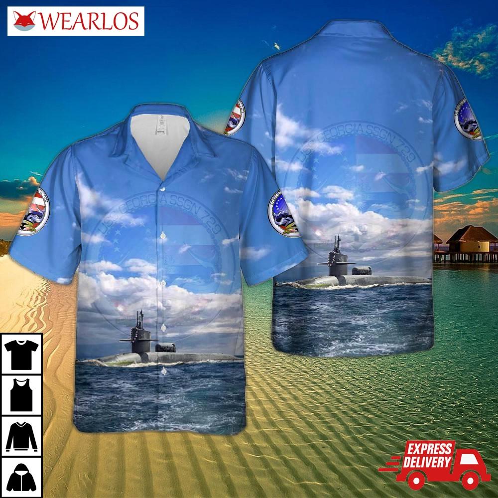 Us Navy Uss Georgia (ssbn-729/ssgn-729) Ohio-class Submarine Hawaiian Shirt