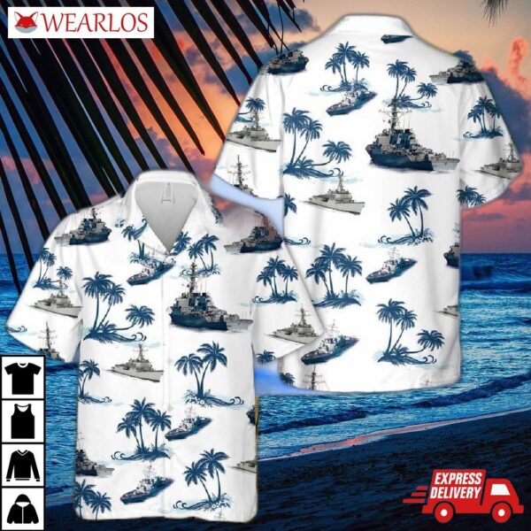 Uss Arleigh Burke-class Destroyer Ship Hawaiian Shirt