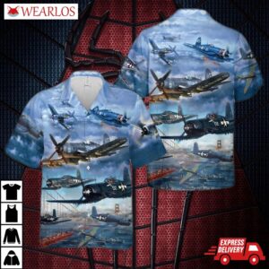 Vought F4u Corsair Hawaiian Shirt